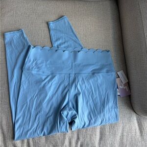 JoyLab Blue Scallop-Edge Leggings